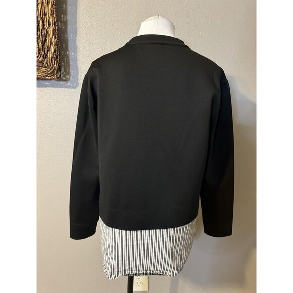 DKNY Top S Small The Everywhere Sweatshirt Black Blue White Crystals NWT NEW - Picture 7 of 15